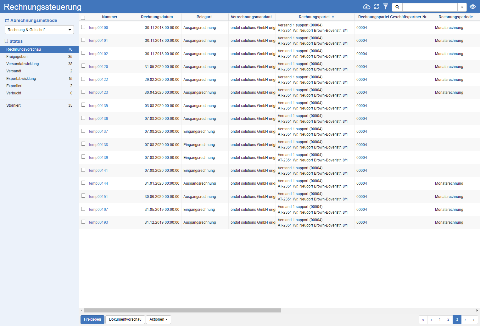 Rechnungssteuerung Rechnungssteuerung