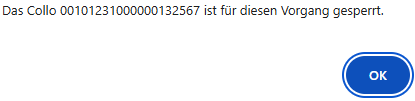 Collo mit Fahrbefehl umlagern Collo mit LOK status darf nicht umgelagert werden