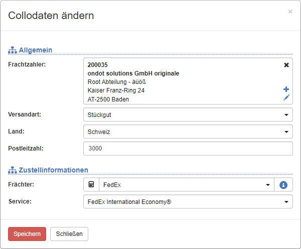 Collodaten ändern Collodaten ändern