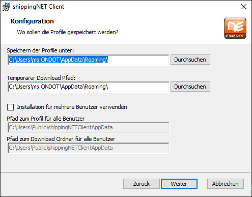 Mobile Installation Profilpfad Mobile Installation Profilpfad