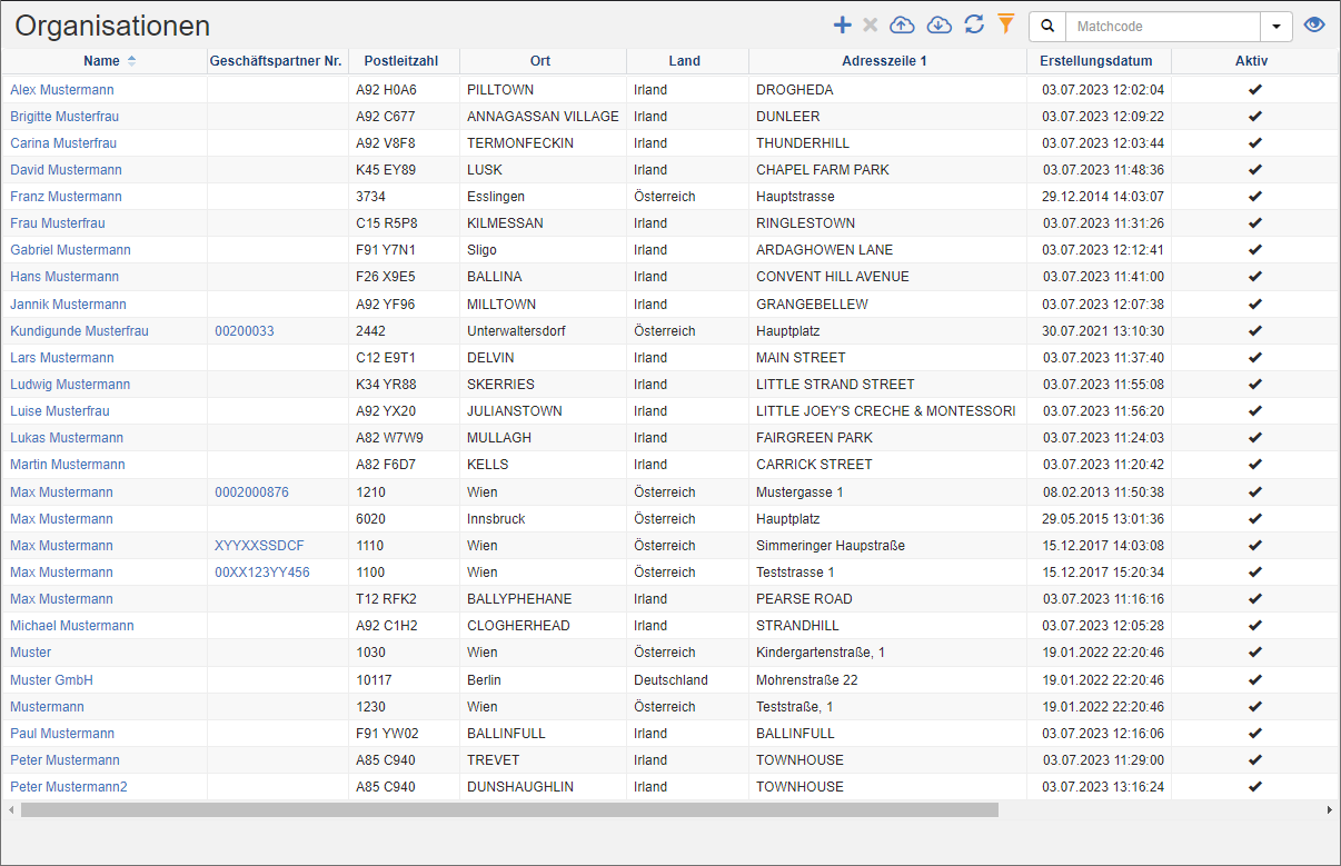Liste der Organisationen