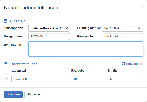 Lademitteltausch hinzufügen 