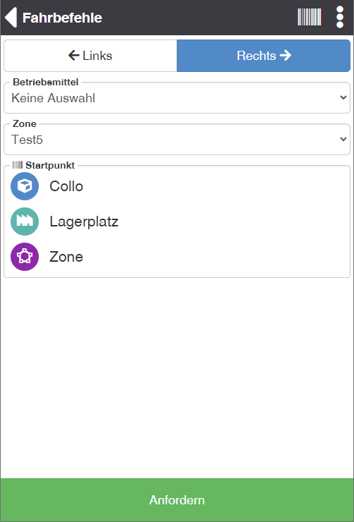 Fahrbefehle - zuweisen