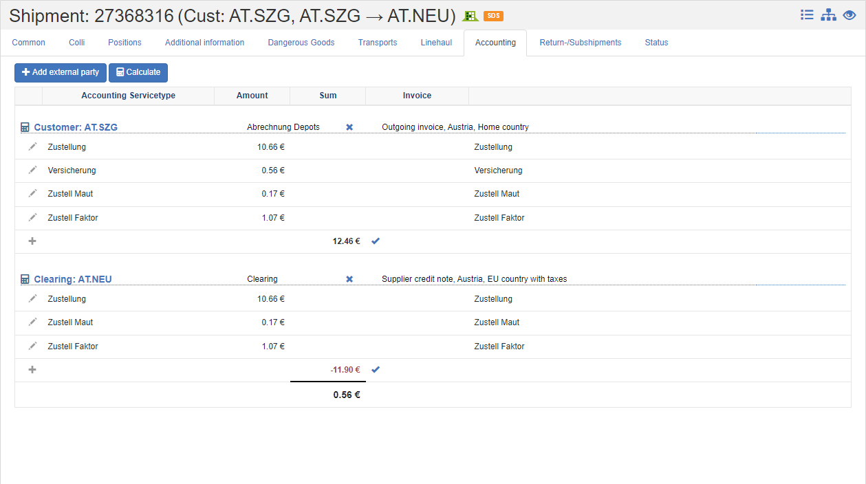 Shipment Settlement Shipment Settlement