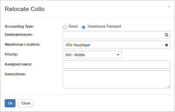 Relocate Collo with Driving Order